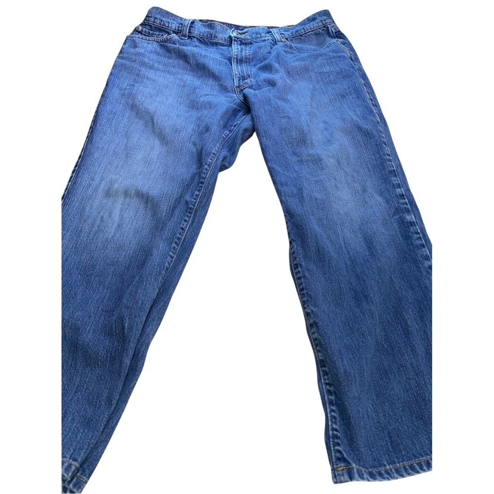 LL Bean Natural Fit Mens Blue Jeans 38x32 Medium Wash Straight Leg Denim 298658